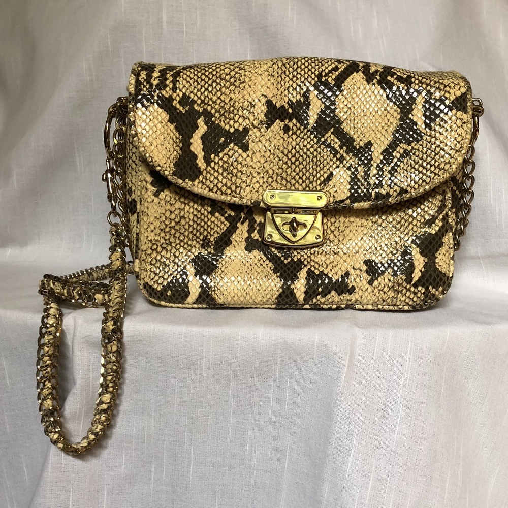 REISS "Duke" Faux Python Shoulder/Hand Bag - NWOT